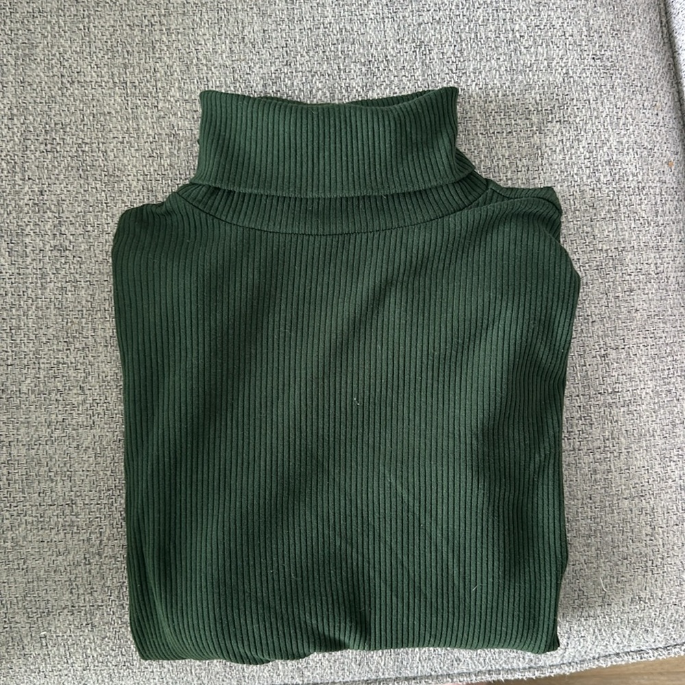 Dark green ribbed turtleneck